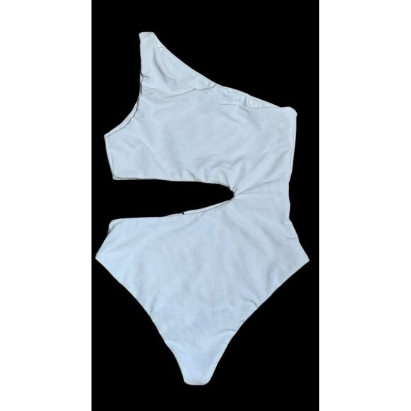 Beach Riot White Asymmetrical Cutout One Piece - Picture 4 of 5